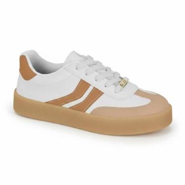 Imagem de Tênis Feminino Vizzano Casual Retro Estiloso Solado Marrom Plataforma 