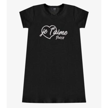 Imagem de Vestido Menina Infantil em Molecotton Select Preto, 8, Preto