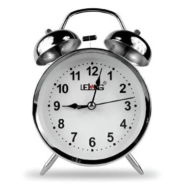 Imagem de Relógio Despertador De Mesa Led Retrô Analógico Prateado - Estilo Clássico E Funcionalidade Moderna