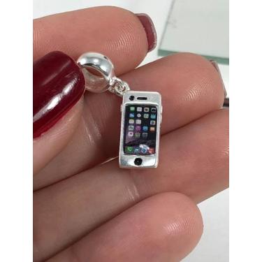 Imagem de Promoção Berloque Charms Prata Maciça 925 iPhone 7, 2, Prata