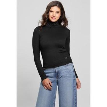 Imagem de Blusa de Malha Tricot Eco Gola Alta Preto-Feminino