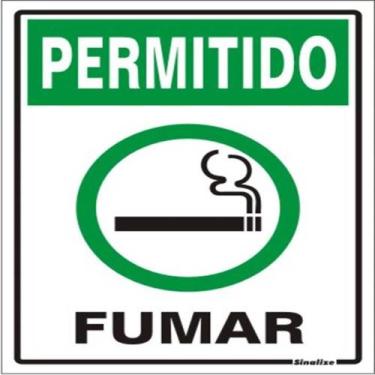 Imagem de Placa de Poliestireno Auto-Adesiva 20x15cm Permitido Fumar - 220 AA - 