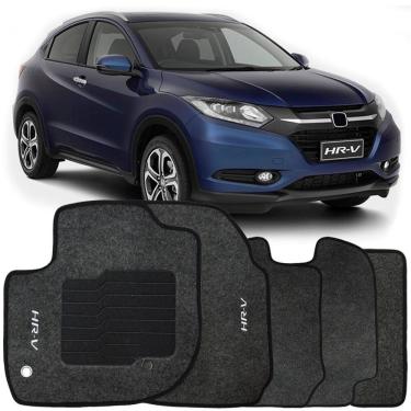 Imagem de Tapete Carpete Hrv 2015 à 2018 Grafite Logo Bordado Jogo 5 Peças Personalizado Automotivo