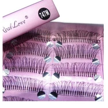 Imagem de Cílios Postiços em Tela Real Love 747M - Efeito Natural - 10 Pares
