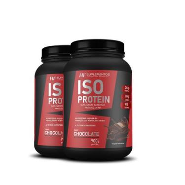 Imagem de 2x whey isolado protein chocolate 900g hf suplementos - HF SUPLEMENTS