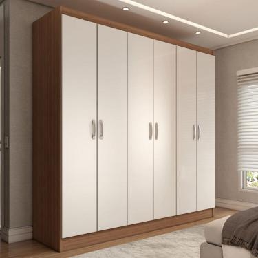 Imagem de Guarda-Roupa Casal Normandia 6 Portas 2 Gavetas Demolição/Branco - Panorama Móveis