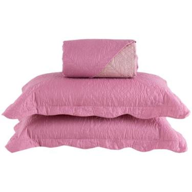 Imagem de Colcha Cobre Leito Ultrasonic Dupla Face Dyuri Lisa - Jolitex, Rosa Ch