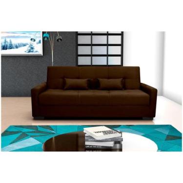 Imagem de Sofá Cama Lavínia 3 Lugares Suede Marrom Matrix, Marrom, 3