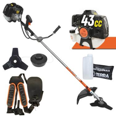 Imagem de Máquina de Cortar Grama á Gasolina GRH-430 43cc 1,7Hp Roçadeira Completa Com Lâmina de 3 Pontas e Carretel Nylon Para Melhor Acabamento