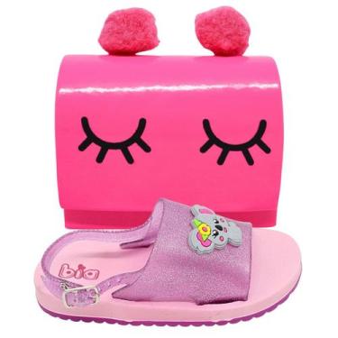 Imagem de Kit Bolsa De Pompom Delicada Cluth Moderna Estilosa E Sandalia Papete 