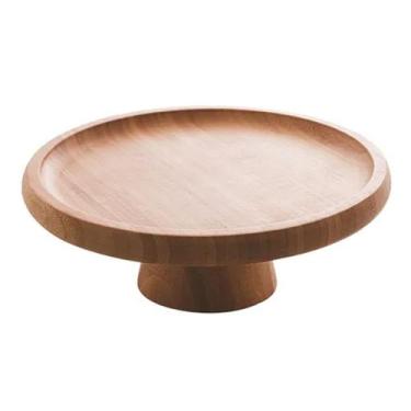 Imagem de Prato Para Bolo De Bambu Com Pé 20cm X 7cm - Class Home