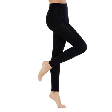 Imagem de Meia Calça Térmica Feminina Sem Pé Legging Peluciada Segunda Pele Inve