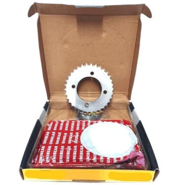 Imagem de Kit relação transmissão biz 125 ks es ex injeção flex one aço 1045 - 0