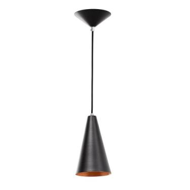 Imagem de Pendente Luminária Lustre Teto Balcão Sala Cone Grande Preto - INFINIT