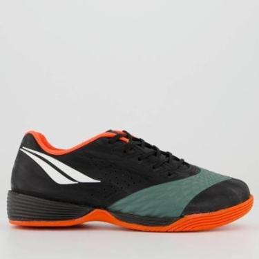 Imagem de Chuteira Penalty Max 200 Juvenil Futsal Preta e Branca-Unissex