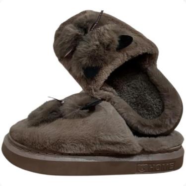 Imagem de Pantufa Chinelo De Quarto Feminino Gato PU2577 - NOVA RIO, Marrom, 38/