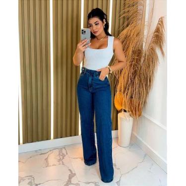 Imagem de Calça Jeans Wide Leg Felipa - Conforto e Estilo - Marquesa, Navy blue,