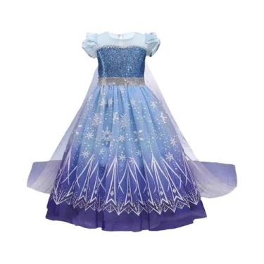 Imagem de Vestido De Princesa Frozen Elsa Anna Para Meninas, Fantasia Infantil P