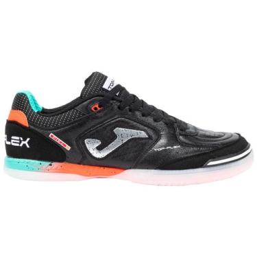 Imagem de Chuteira futsal joma top flex, Preto, Laranja, 40