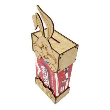 Imagem de Caixa mdf para Bombom coelho Feliz Páscoa Tam: 11 X 7C X 26A CM Cod:PA