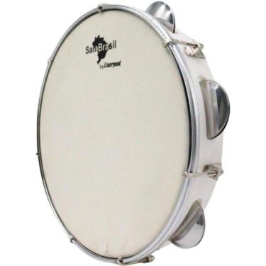 Imagem de Pandeiro 10” Premium Pele Branca SamBrasil Liverpool Branco [F002]