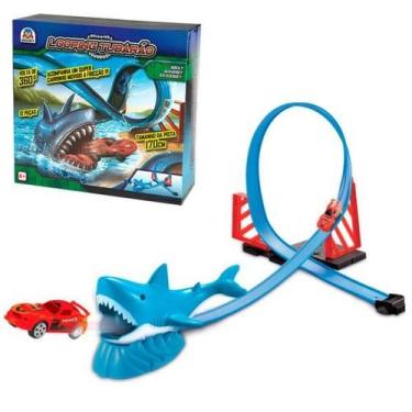 Imagem de Brinquedo Pista 170cm Looping Tubarão Carrinho  Braskit 040-4