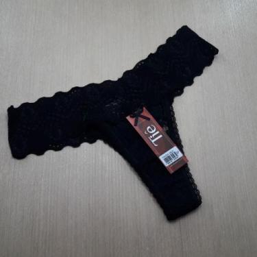 Imagem de Tanga Fio Dental em Renda Cor:PretoTamanho:G - Tiê Lingerie, Preto, G