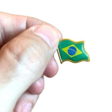 Imagem de Broche Pin Bandeira Brasil Metal Esmaltado Brasileiro Brazil - Brazili
