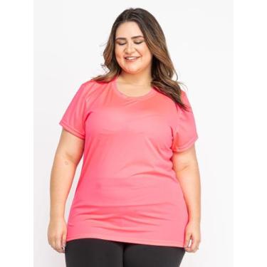 Imagem de Camiseta Feminina Dry Fit Plus Size - DCR, Rosa neon, G