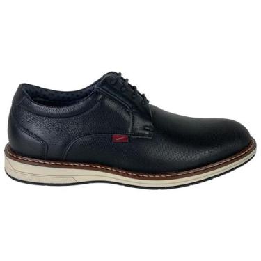 Imagem de Sapato Social Masculino Casual Ferracini Kingston em Couro Cor:PretoTa