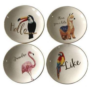 Imagem de Conjunto de pratos de ceramica best wishes 17,3cm x 17,3cm x 3cm - BTC