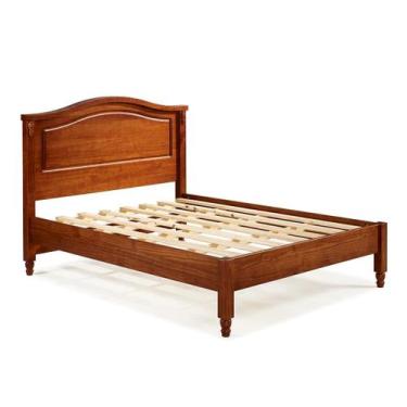 Imagem de Cama de Casal Sevilha 1,40m Madeira Maciça Weihermann, Castanho Claro