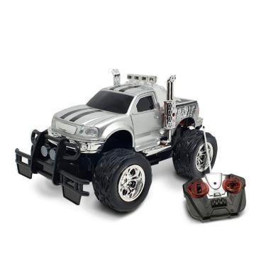 Imagem de Carrinho de Controle Remoto 27cm Prata Monster Racing 