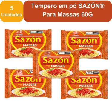Imagem de Kit 5 Unidades Tempero em Pó Sazón para Massas 60g Realce Sabor Rápido