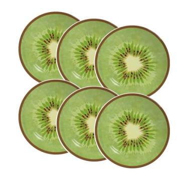 Imagem de Conjunto de 6 Pratos de Sobremesa Kiwi de Cerâmica 21cm - Alleanza