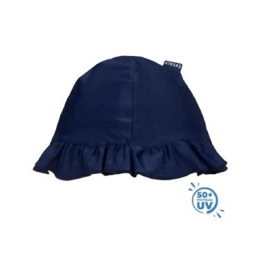 Imagem de CHAPÉU LISO RECÉM NASCIDO COM PROTEÇÃO UV 50+ - Marinho - RN - Everly