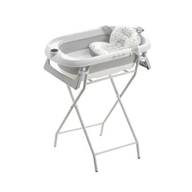 Imagem de Banheira Para Bebê Dobrável C/Suporte Wish Branco Maxi Baby