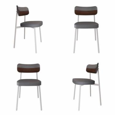 Imagem de Cadeira Alloa Fixa com 4 Pés 50 x 44,7 x 83,8 cm com 4 Unidade Cinza/W