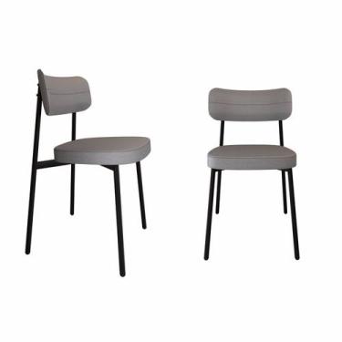 Imagem de Cadeira Alloa Fixa com 4 Pés 500 x 447 x 838 mm com 2 Unidades Cinza -