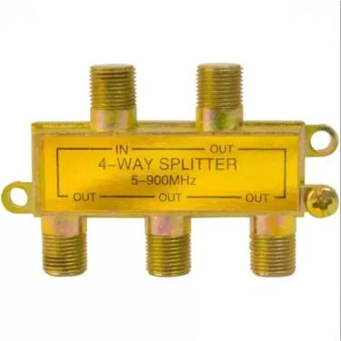 Imagem de Divisor de Sinal Coaxial Foxlux 4 Saídas 5-900 Mhz Kit 10 Unidades Inox
