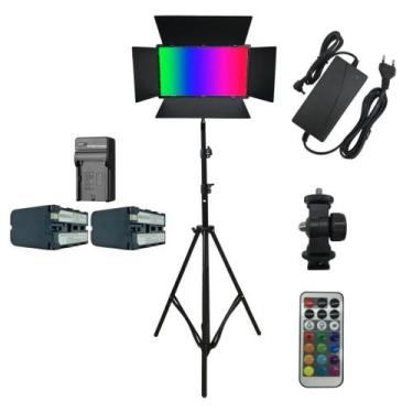 Imagem de Painel Iluminador de LED 50w Soleste U800 RGB com fonte bivolt, Tripé 