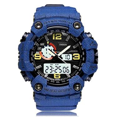 Imagem de Relógio Digital Masculino Camuflado Militar Tela Led Relógio de Pulso Esportivo A Prova D'água Multifuncional (C6)