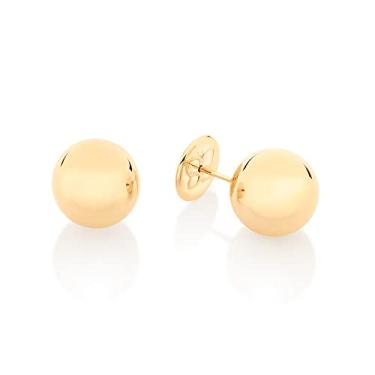 Imagem de Brinco Rommanel Banhado Ouro Bola Grande 13mm Lisa 526741