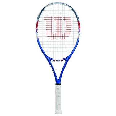 Imagem de Raquete de tênis Wilson US Open Strung, 11,5 cm, azul/cinza