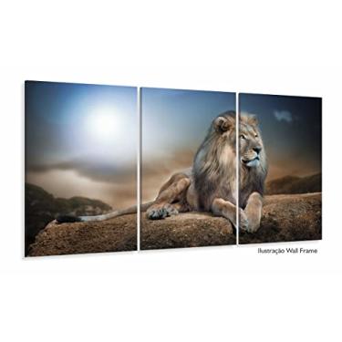 Imagem de Quadro Leão de Judá Arte Para Sala Quarto Mosaico 3 Peças