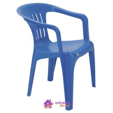 Imagem de Cadeira Tramontina Atalaia Basic Com Braços Em Polipropileno Azul