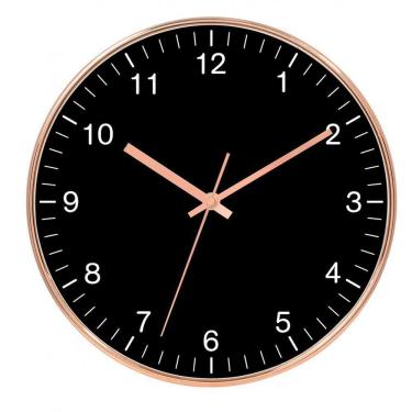 Imagem de Relogio de Parede Decorativo Preto/Rose 30CM ZQ0014