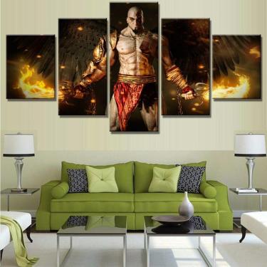 Imagem de Quadro Decorativos God of War com 5 peças 130x65 5