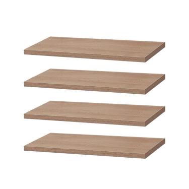 Imagem de Kit 4 Prateleiras 40 x 20cm Carvalho Suporte Invisível