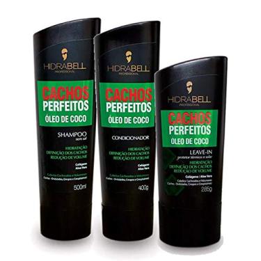 Imagem de Kit Hidrabell Cachos Perfeitos Shampoo 500ml + Condicionador 400g + Leave-in 285ml Hidrabell